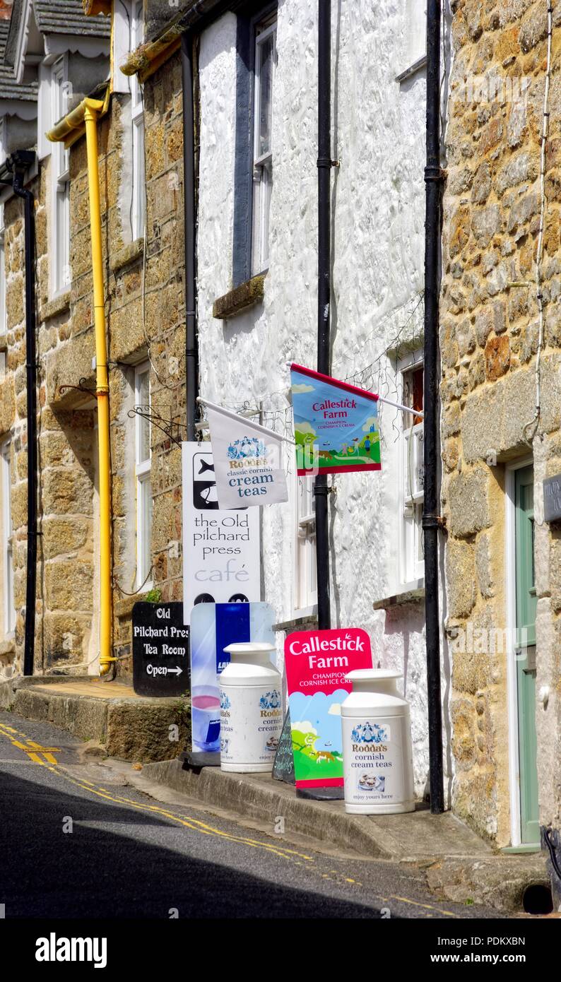 The Old Pilchard Press Cafe,Mousehole,Cornwall,England,UK Stock Photo