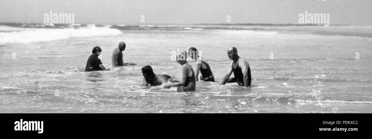 101 Queensland State Archives 1211 Bathers Caloundra January 1931 Stock Photo