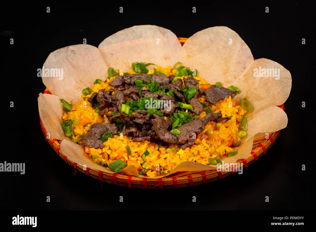 Asian cuisine - Fried rice with beef Stock Photo - Alamy