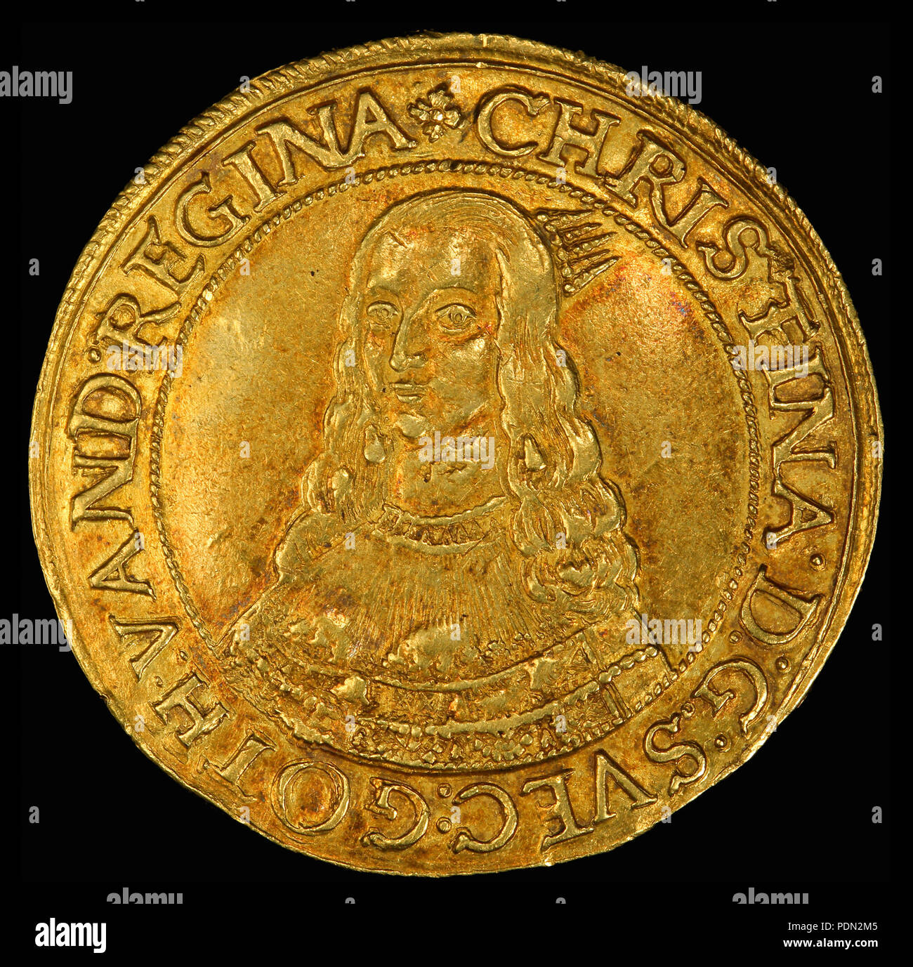 349 Sweden 1645 10 Ducats (obv) Stock Photo