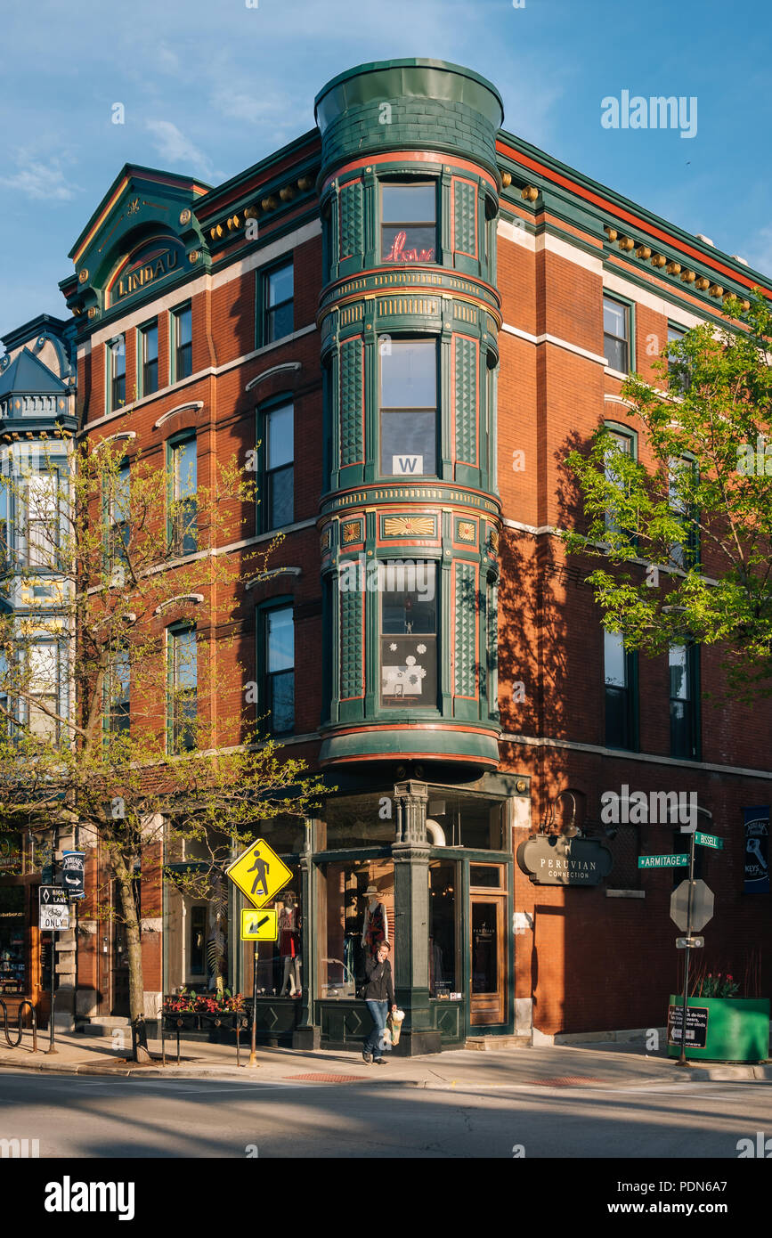 Historic building on Armitage Avenue, in Lincoln Park, Chicago