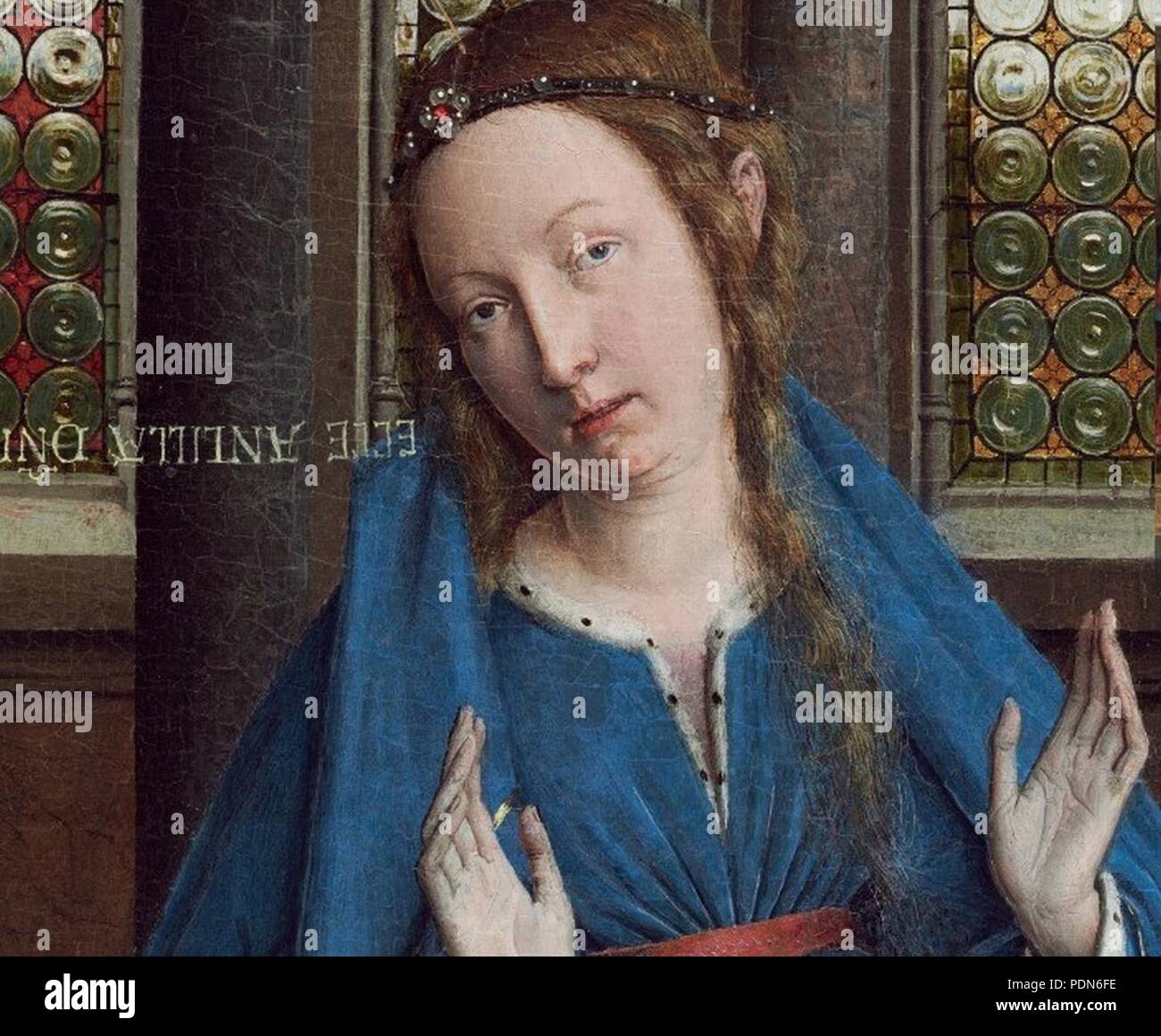 Annunciation (van Eyck Washington) Mary. Stock Photo