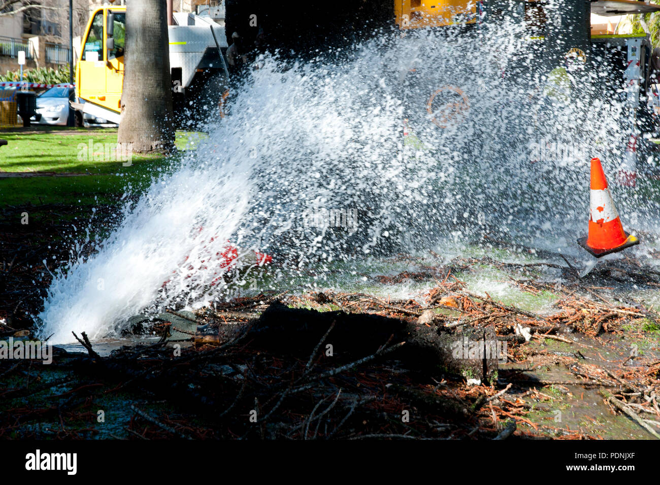 Water Pipe Burst Stock Photo Alamy