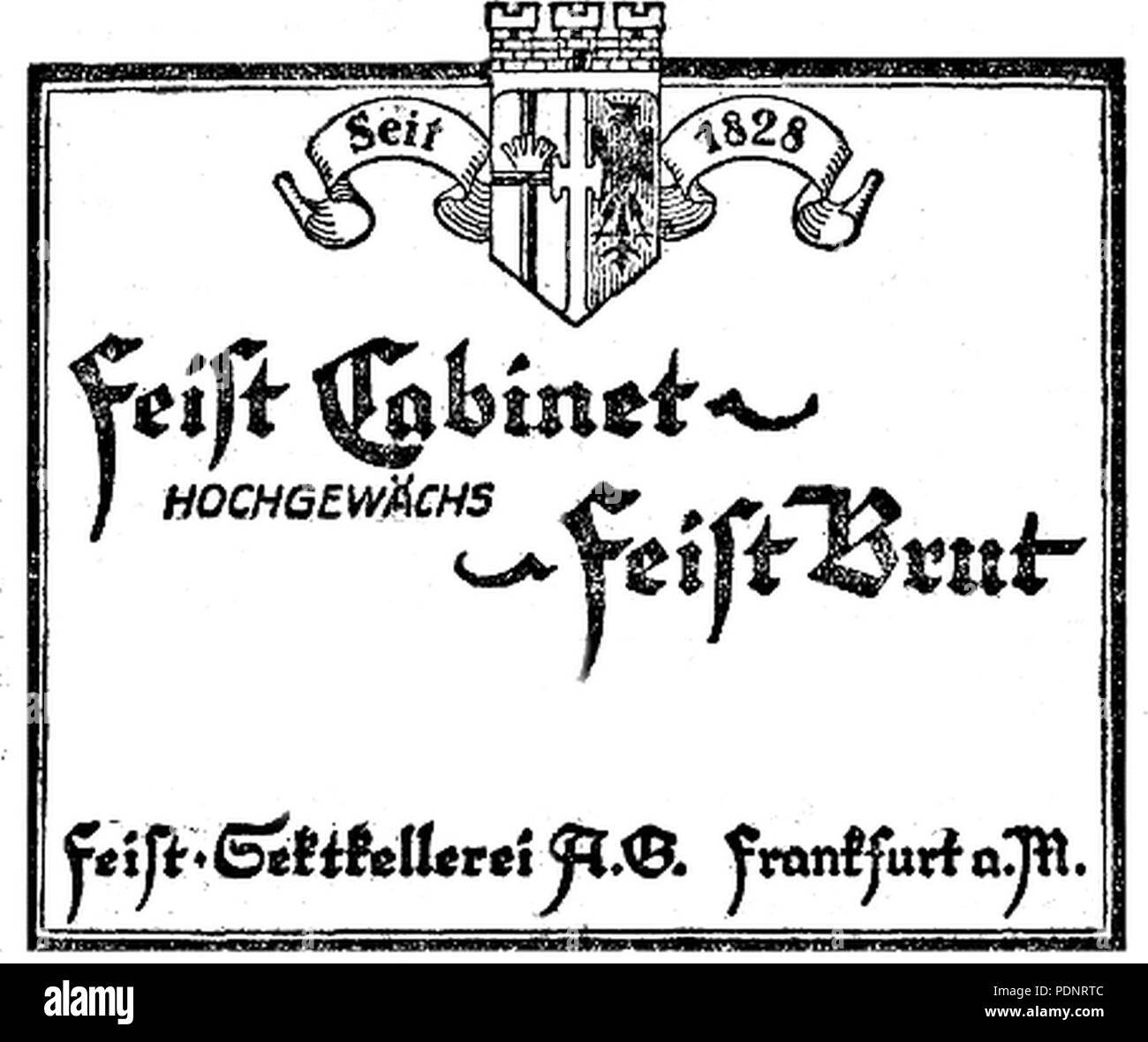 Anzeige Feist Sektkellerei in der Voss. Ztg. vom 1. Januar 1921. Stock Photo