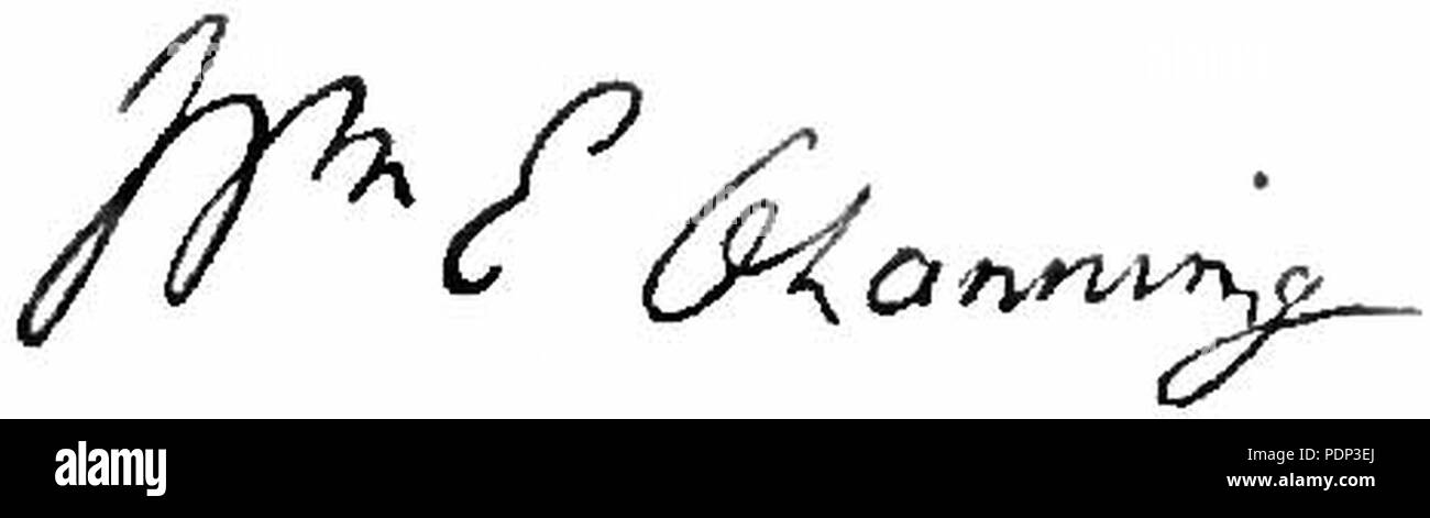 Appletons' Channing William Ellery signature. Stock Photo