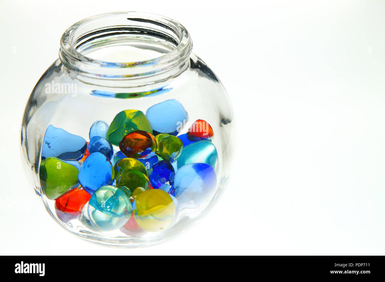 Glass Jar and Marbles Stock Photo Alamy