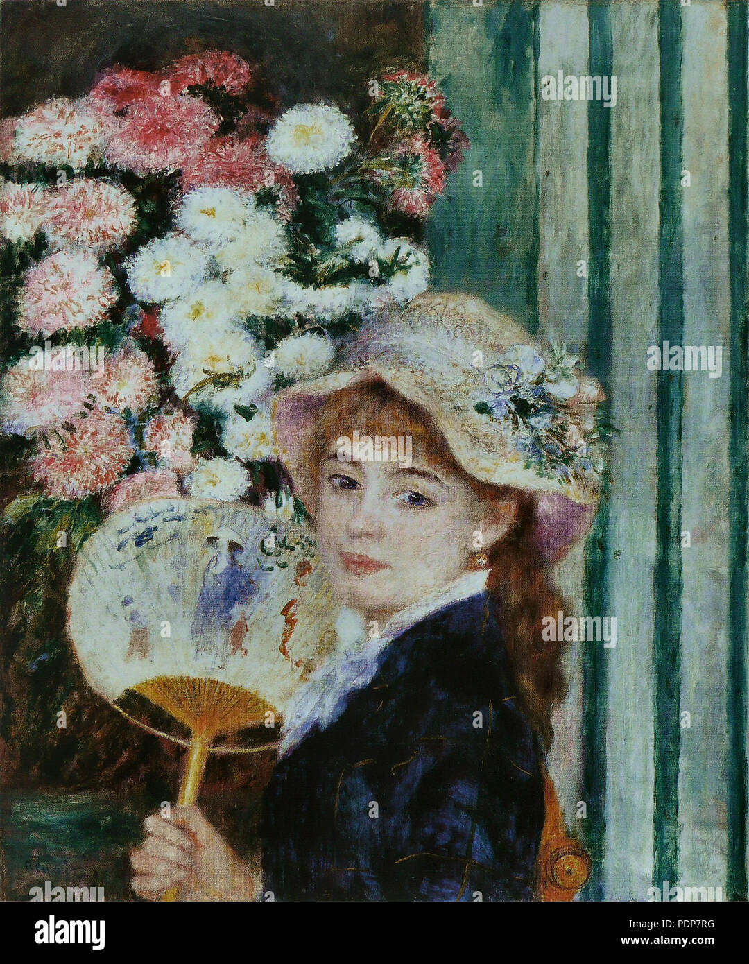 28 Pierre-Auguste Renoir - Jeune Fille avec un éventail Stock Photo