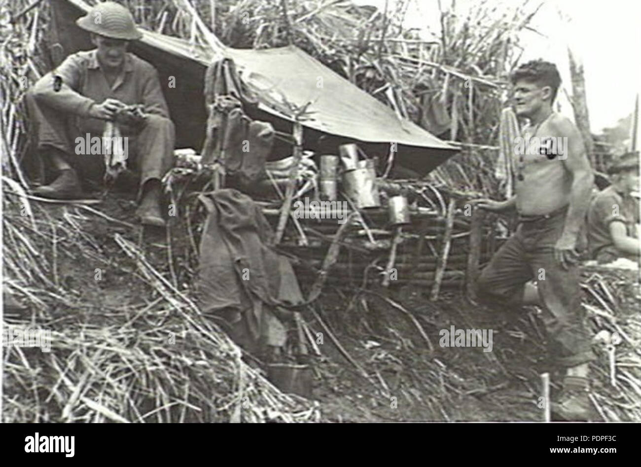 17 Australian 2-16th Infantry Bn on John's Knoll October 1943 (AWM photo 059023) Stock Photo