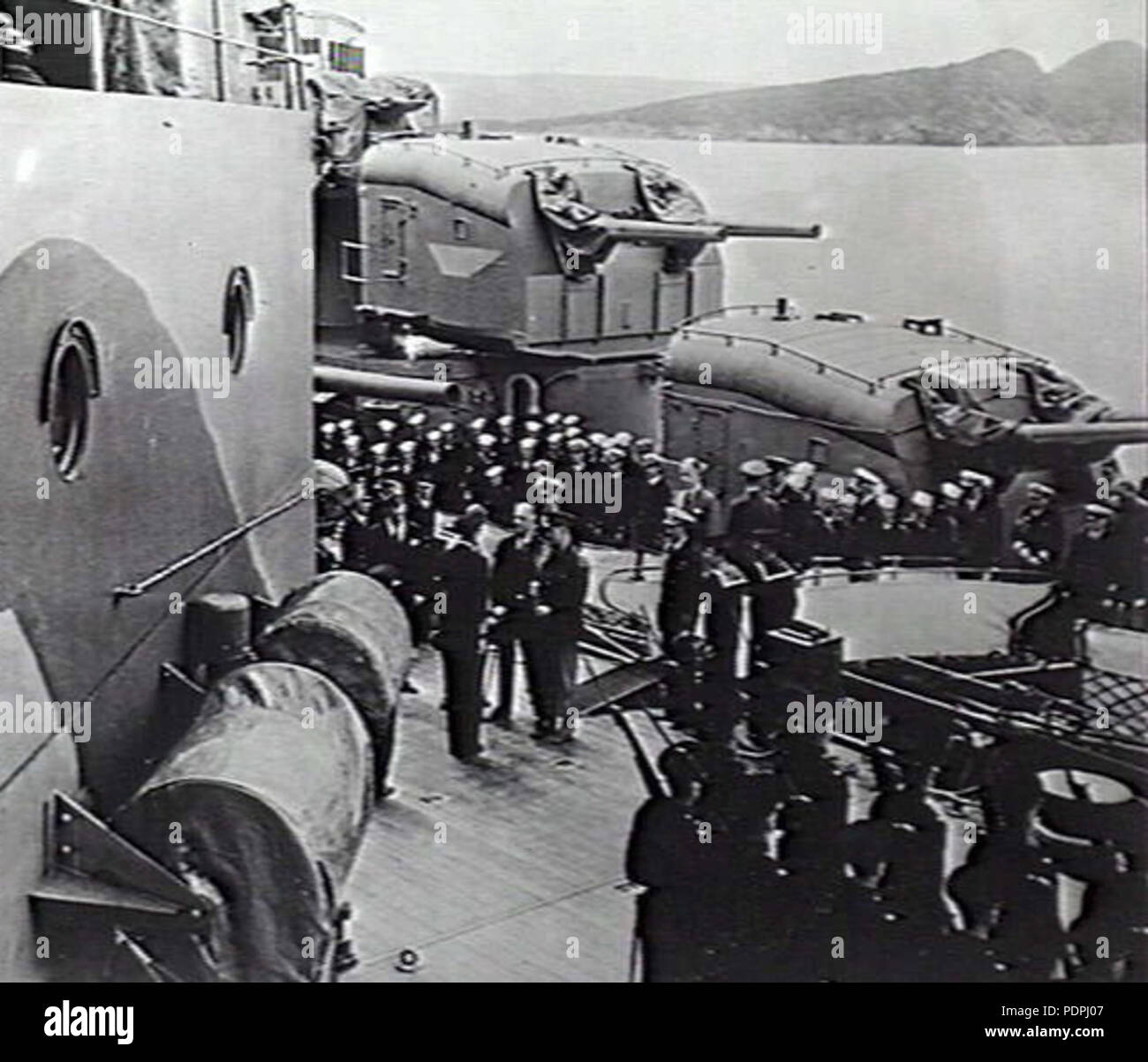 45 FD Roosevelt on HMS Prince of Wales in 1941 Stock Photo