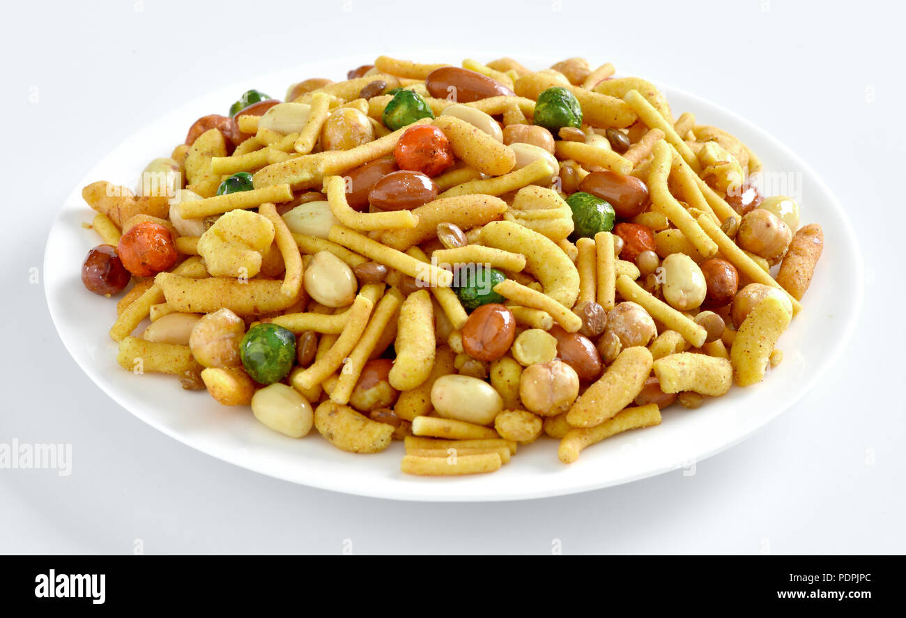 Mix Nimco, delicious blend of nuts, sev and crackers Stock Photo Alamy