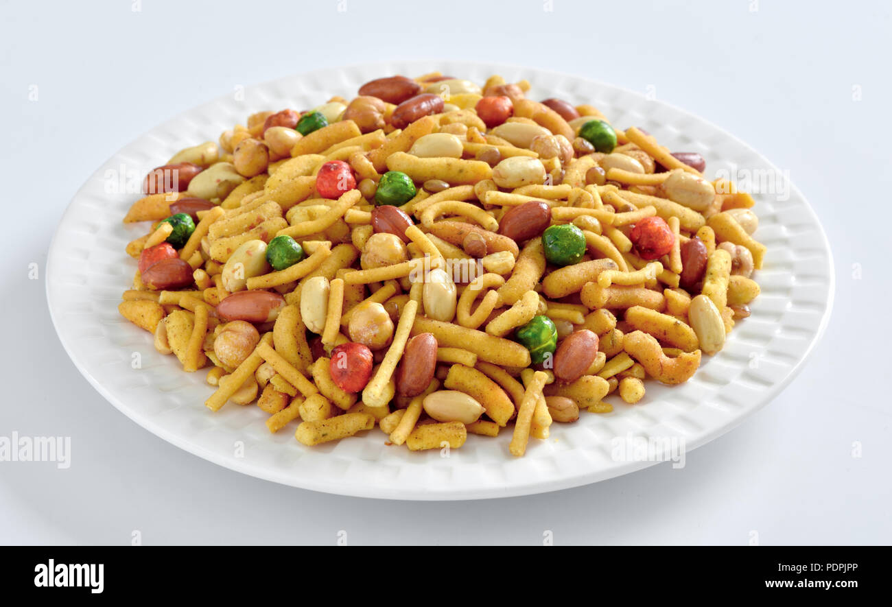 Mix Nimco, delicious blend of nuts, sev and crackers Stock Photo Alamy