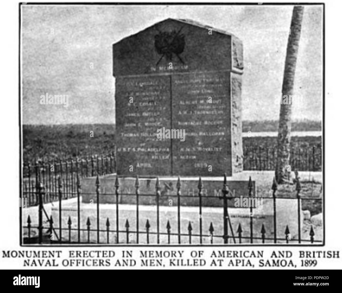 12 American and British Officers Memorial in Samoa Stock Photo