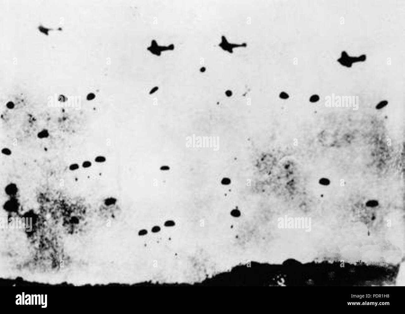 51 German paratroopers and Ju 52 over Crete 1941 Stock Photo