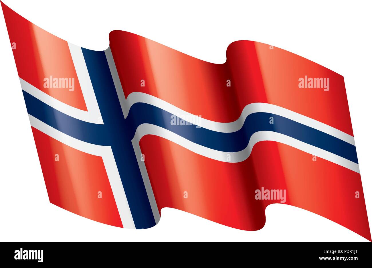 Norway flag, vector illustration on a white background Stock Vector