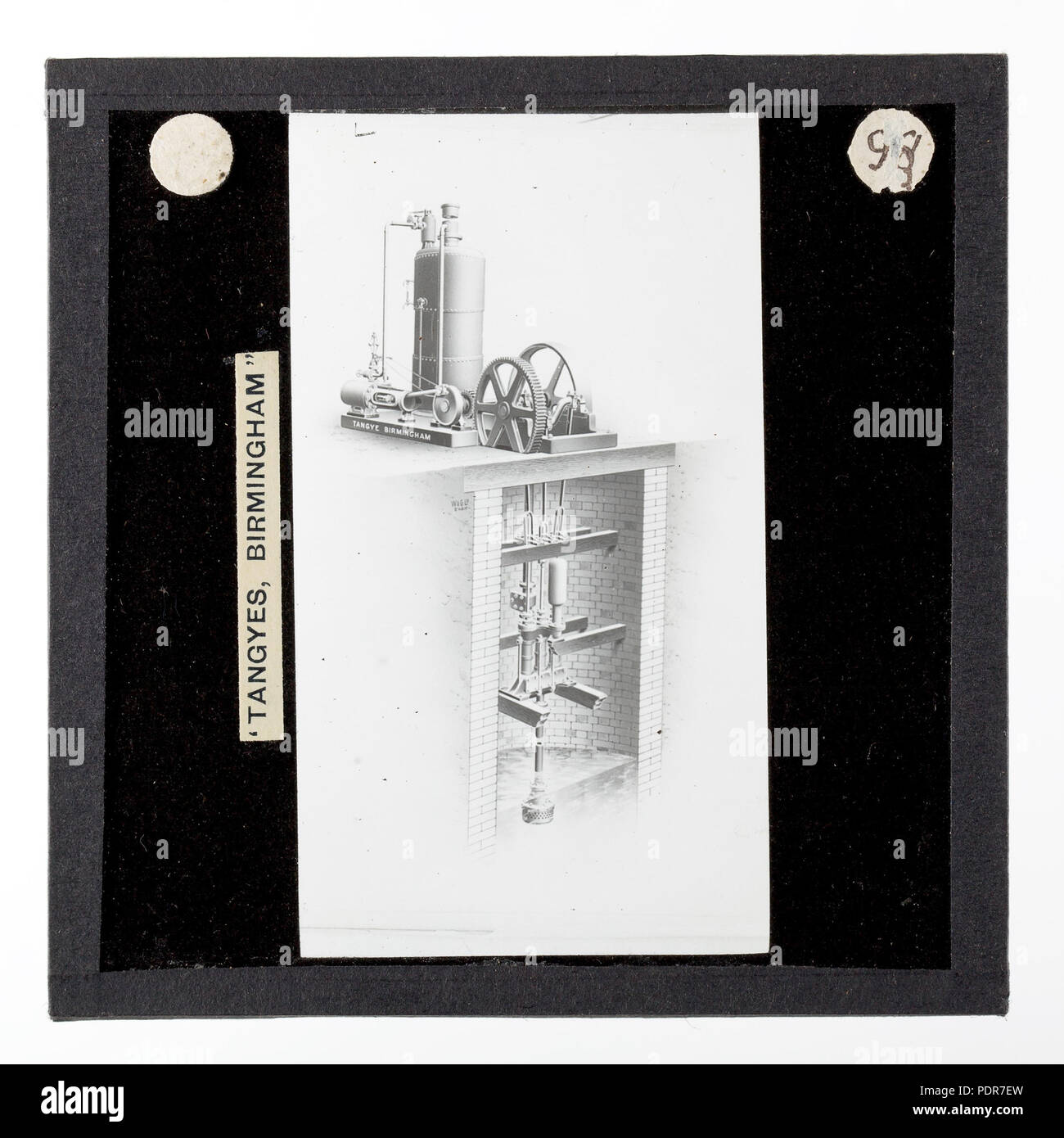 77 Lantern Slide - Tangyes Ltd, Horizontal Steam Engine, Vertical Steam Boiler & Water Pump, circa 1910