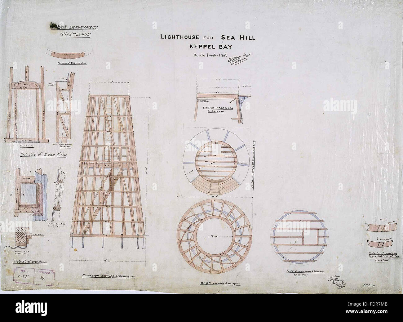 79 Lighthouse for Sea Hill, Keppel Bay, 1895 Stock Photo