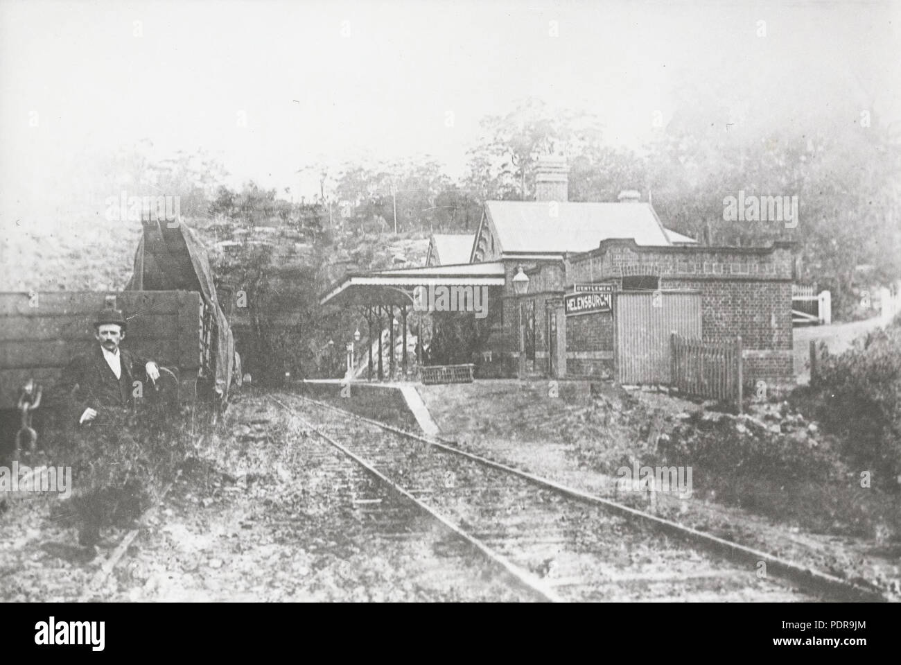 92 Old Helensburgh railway station, circa 1890–1905 Stock Photo