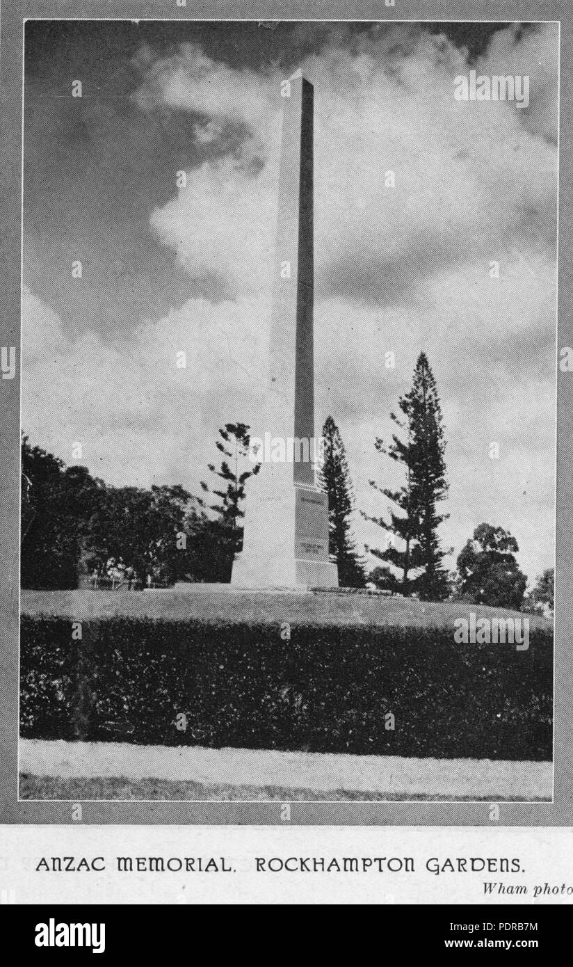 13 Anzac memorial in the Rockhampton Botanic Gardens, March 1938 Stock