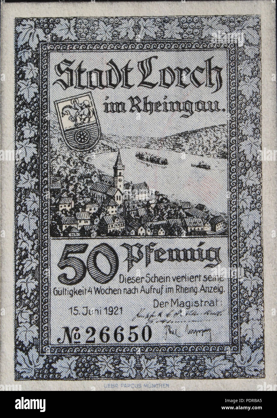 243 Notgeldschein Freistaat Flaschenhals 02 Stock Photo
