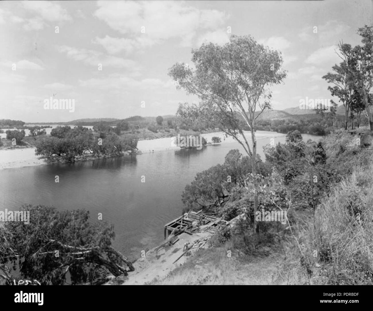 104 Queensland State Archives 1834 Burdekin River with a pump installation November 1955 Stock Photo