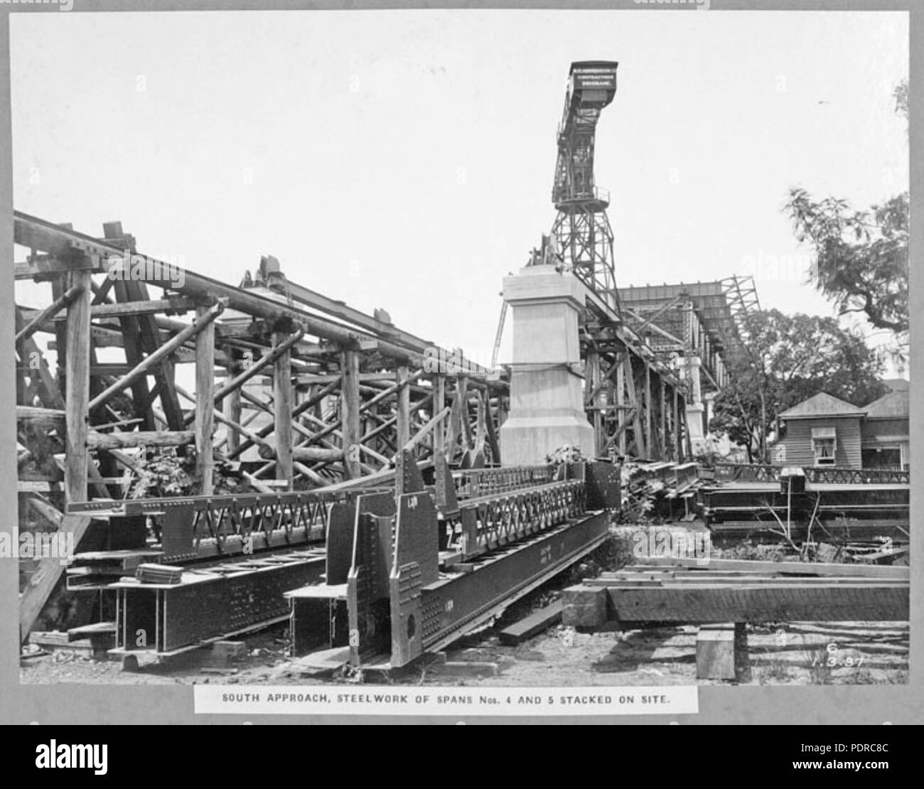 111 Queensland State Archives 3457 South approach steelwork of spans 4