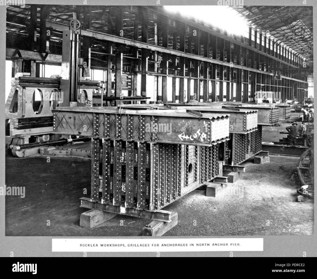 111 Queensland State Archives 3672 Rocklea workshops grillages for anchorages in north anchor pier Brisbane 2 June 1936 Stock Photo