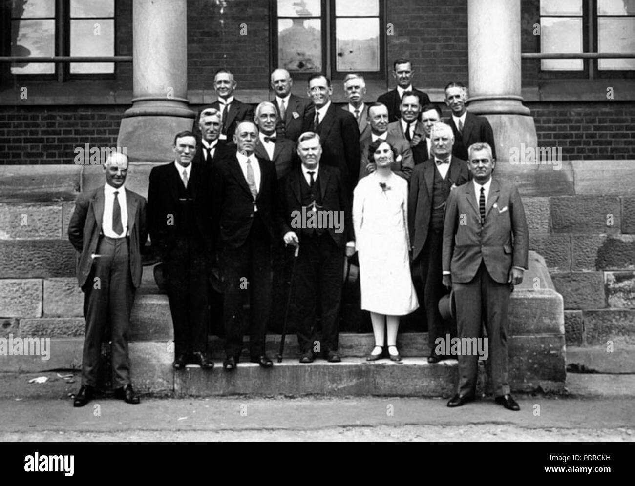 112 Queensland State Archives 3825 Group of Parliamentarians with Minister Under Secretary Assistant Under Secretary on a visit to the Department of Agriculture and Stock Brisbane Stock Photo