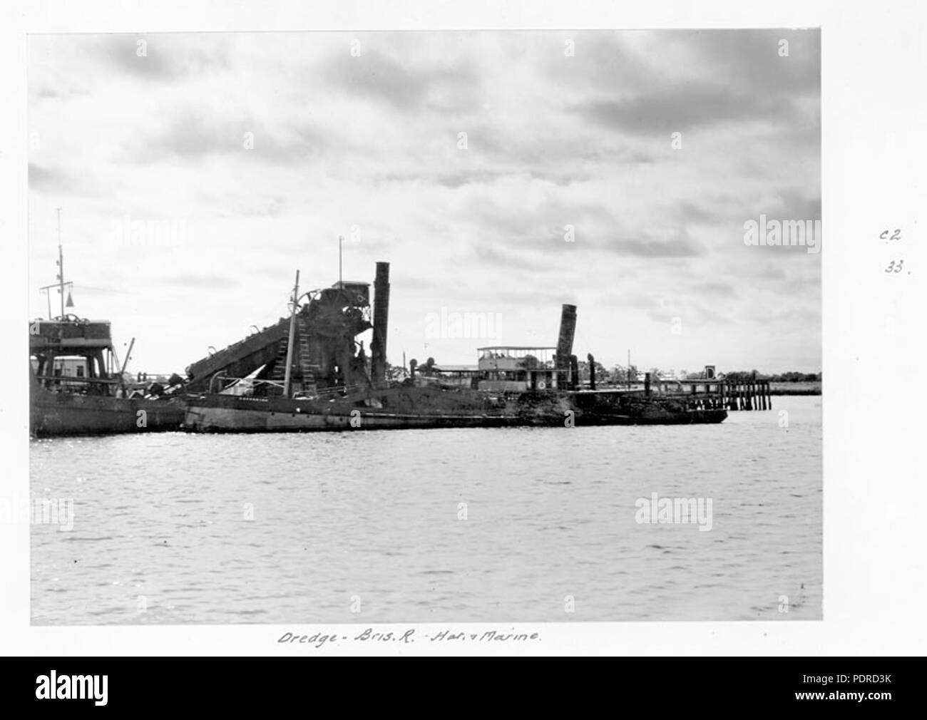 113 Queensland State Archives 4080 Dredges Brisbane River c 1949 Stock