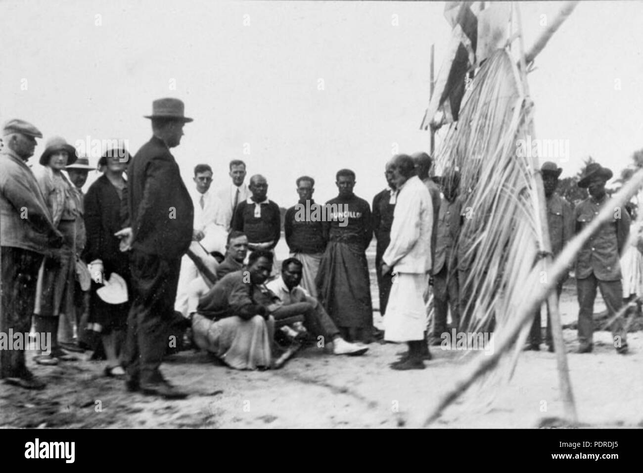 120 Queensland State Archives 5823 Hon J C Peterson Home Secretary and party with residents of Saibai Torres Strait Island June 1931 Stock Photo