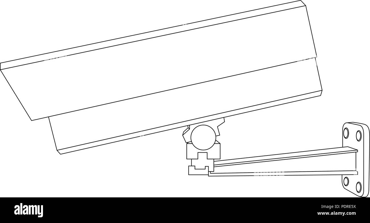 CCTV security camera. Side view. Outline drawing Stock Vector Image & Art Alamy
