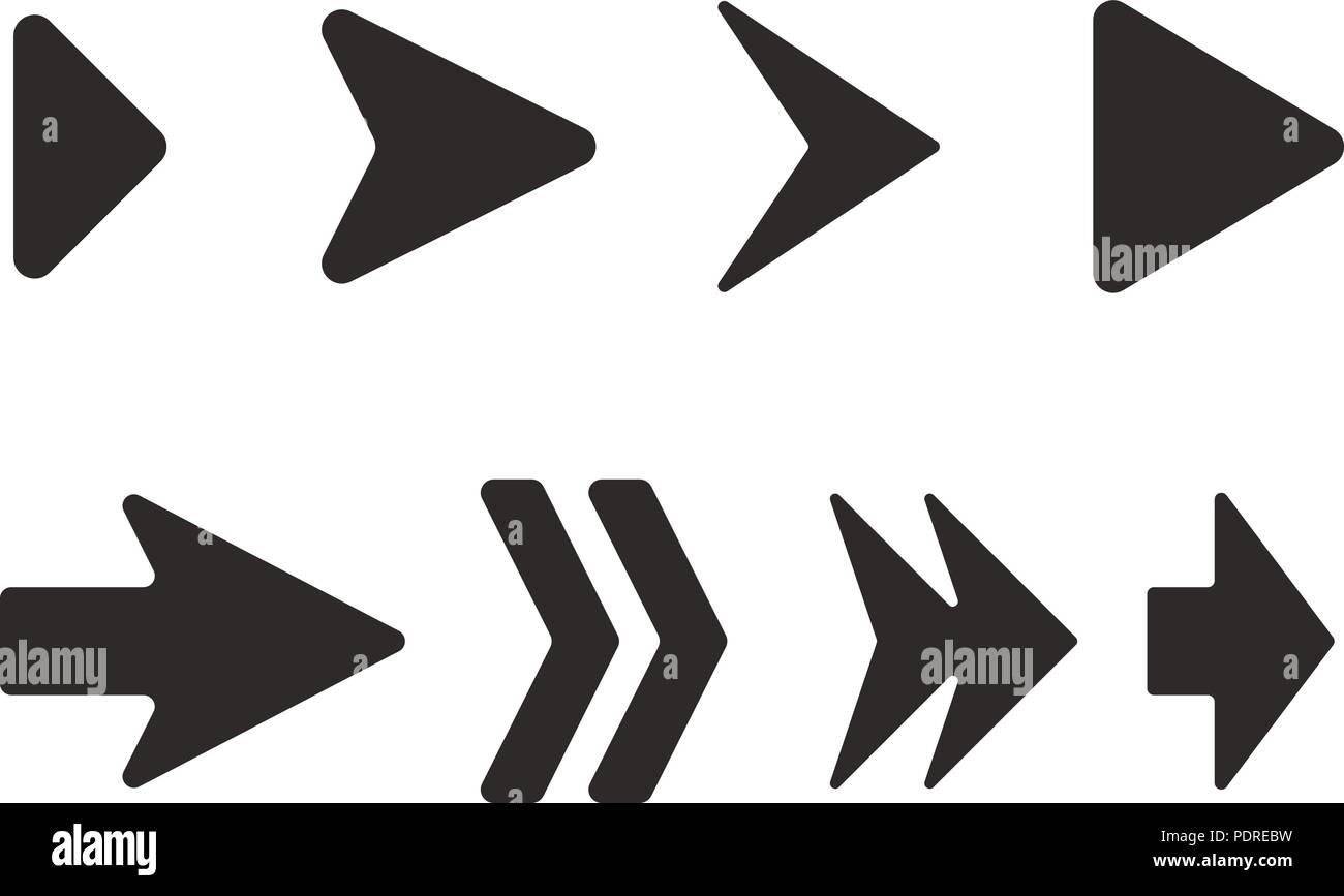 Arrows set. Black flat icons Stock Vector Image & Art - Alamy