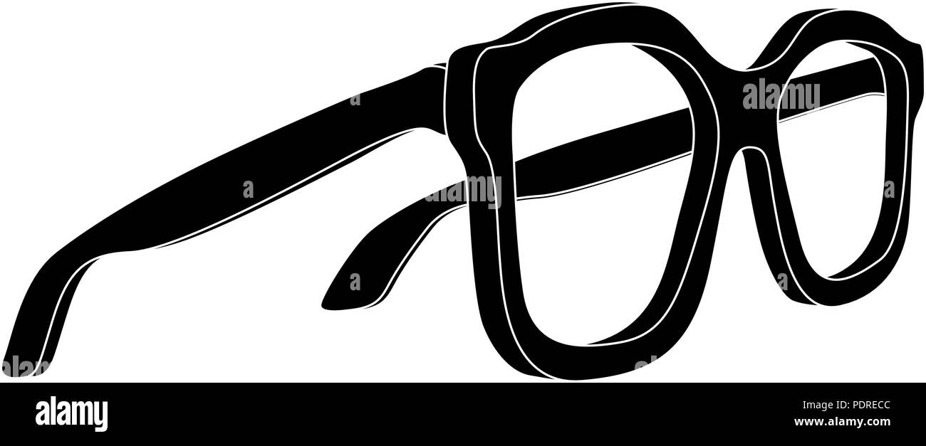 Glasses. Black flat drawing. Side view Stock Vector Image & Art Alamy