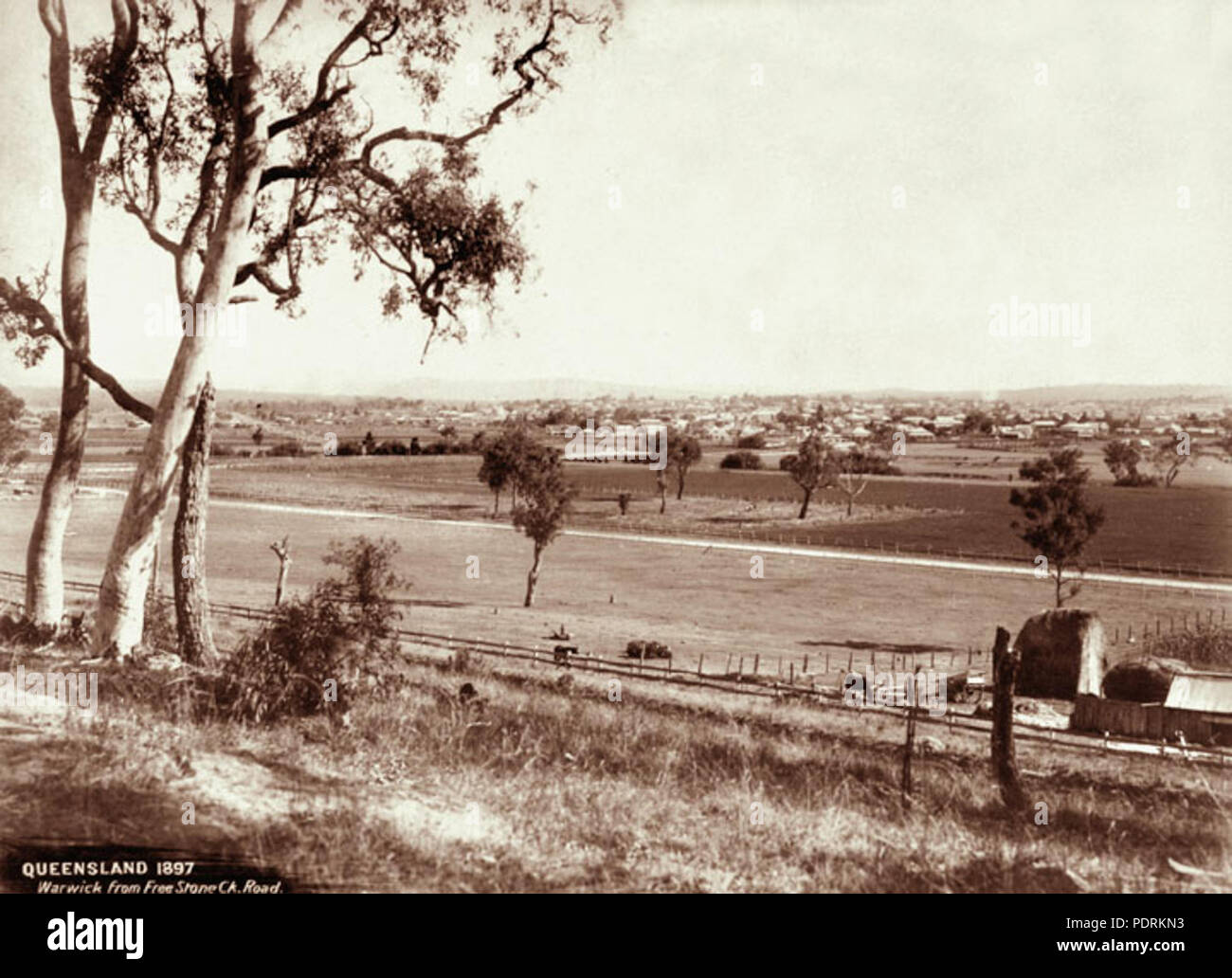 106 Queensland State Archives 2331 View of Warwick from Freestone Creek Road 1897