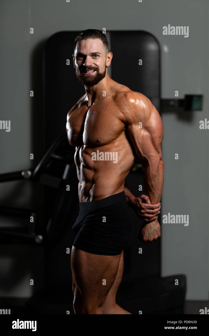 Well Developed Man Portrait Of A Young Physically Fit Man Showing His Well Trained Body ...