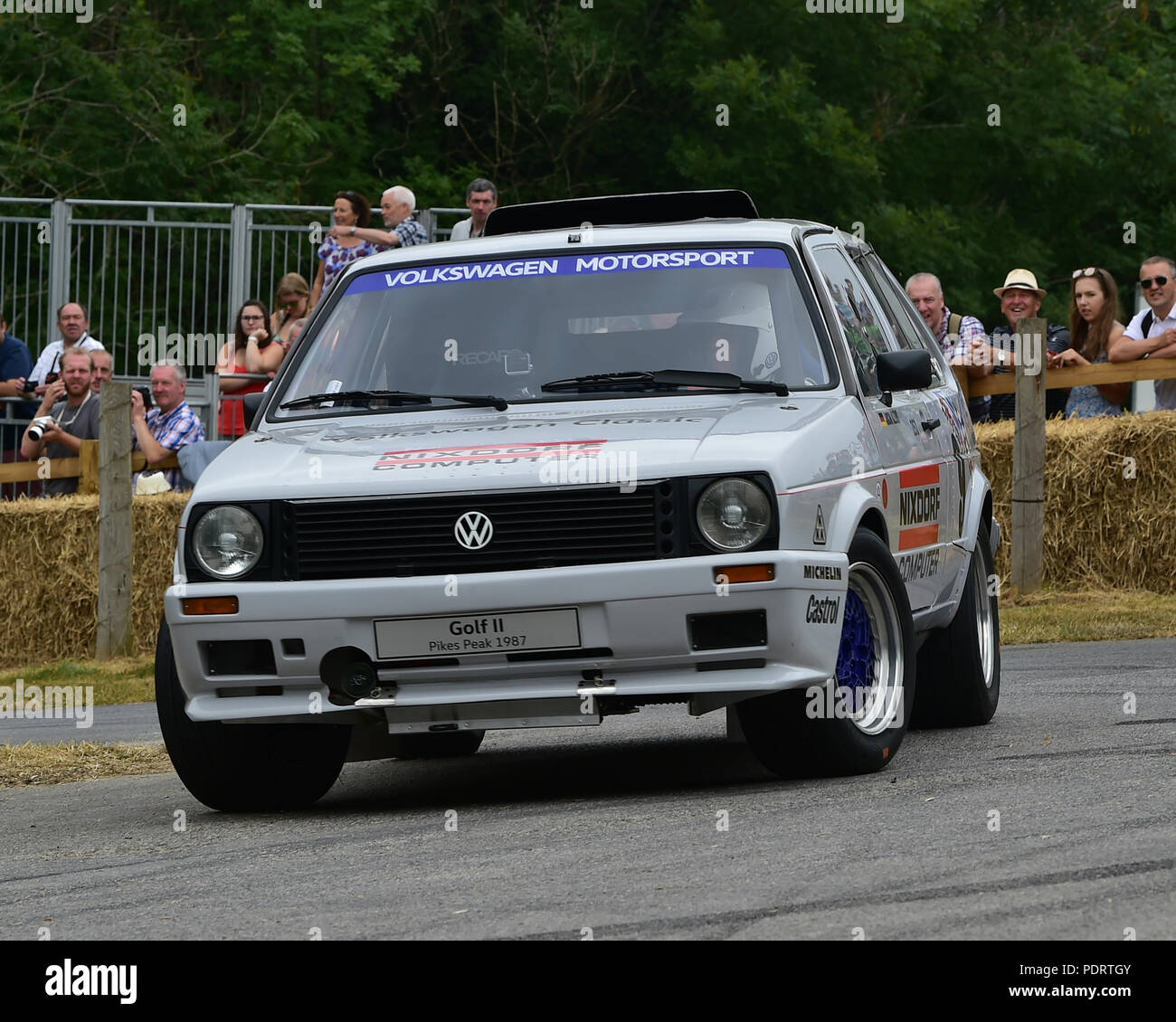 Hans-Joachim Stuck, Jochi Kleint, Volkswagen Golf 2 Bi-Motor, Kings of the Hill, Festival of Speed - The Silver Jubilee, Goodwood Festival of Speed, 2 Stock Photo