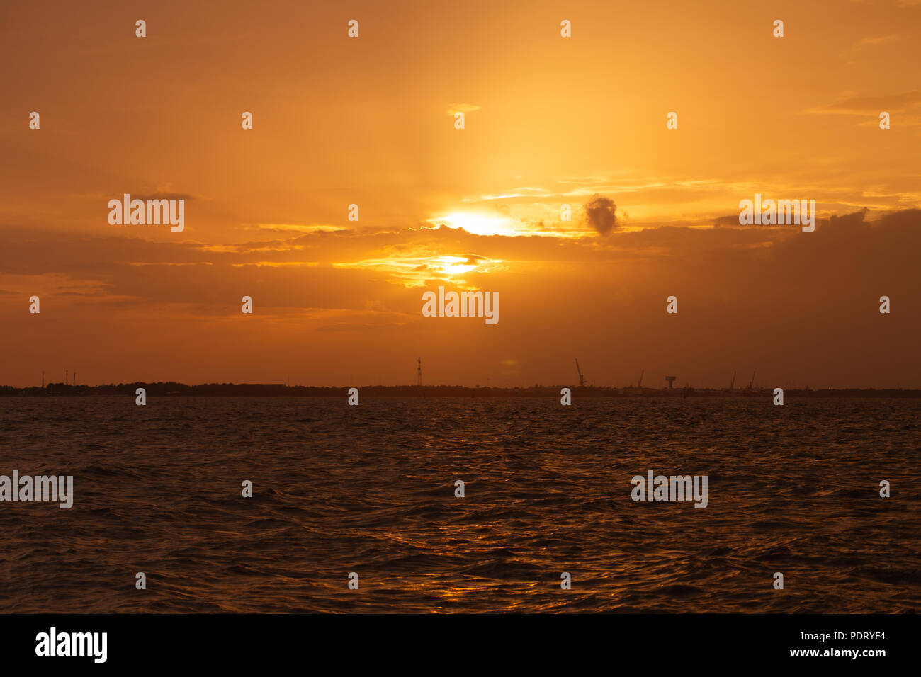 Sunset sea view summer season in Thailand Stock Photo