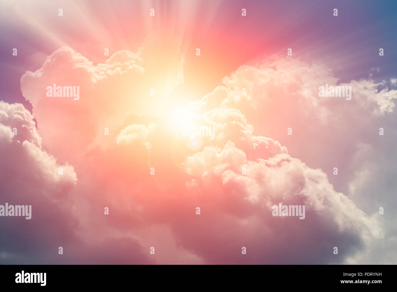 heaven cloud sky sunny bright for future wealth fortune day concept Stock Photo
