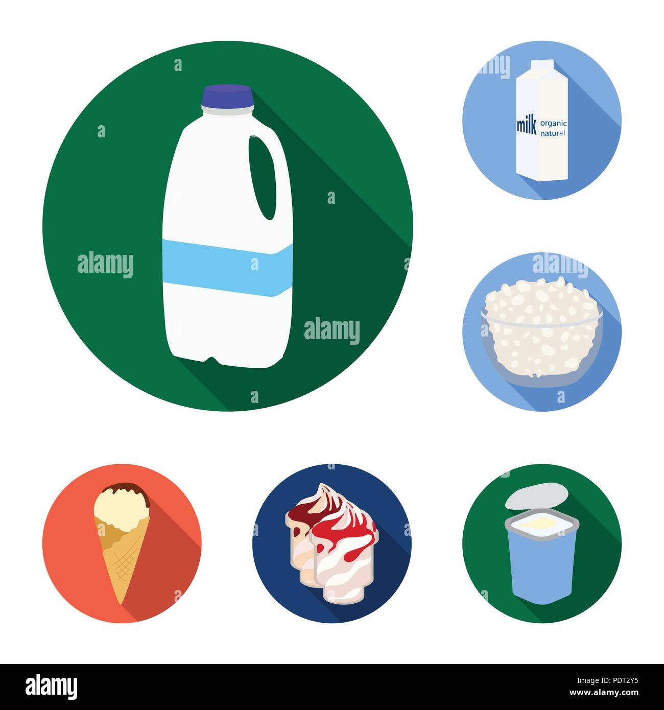 Milk product flat icons in set collection for design.Milk and food ...