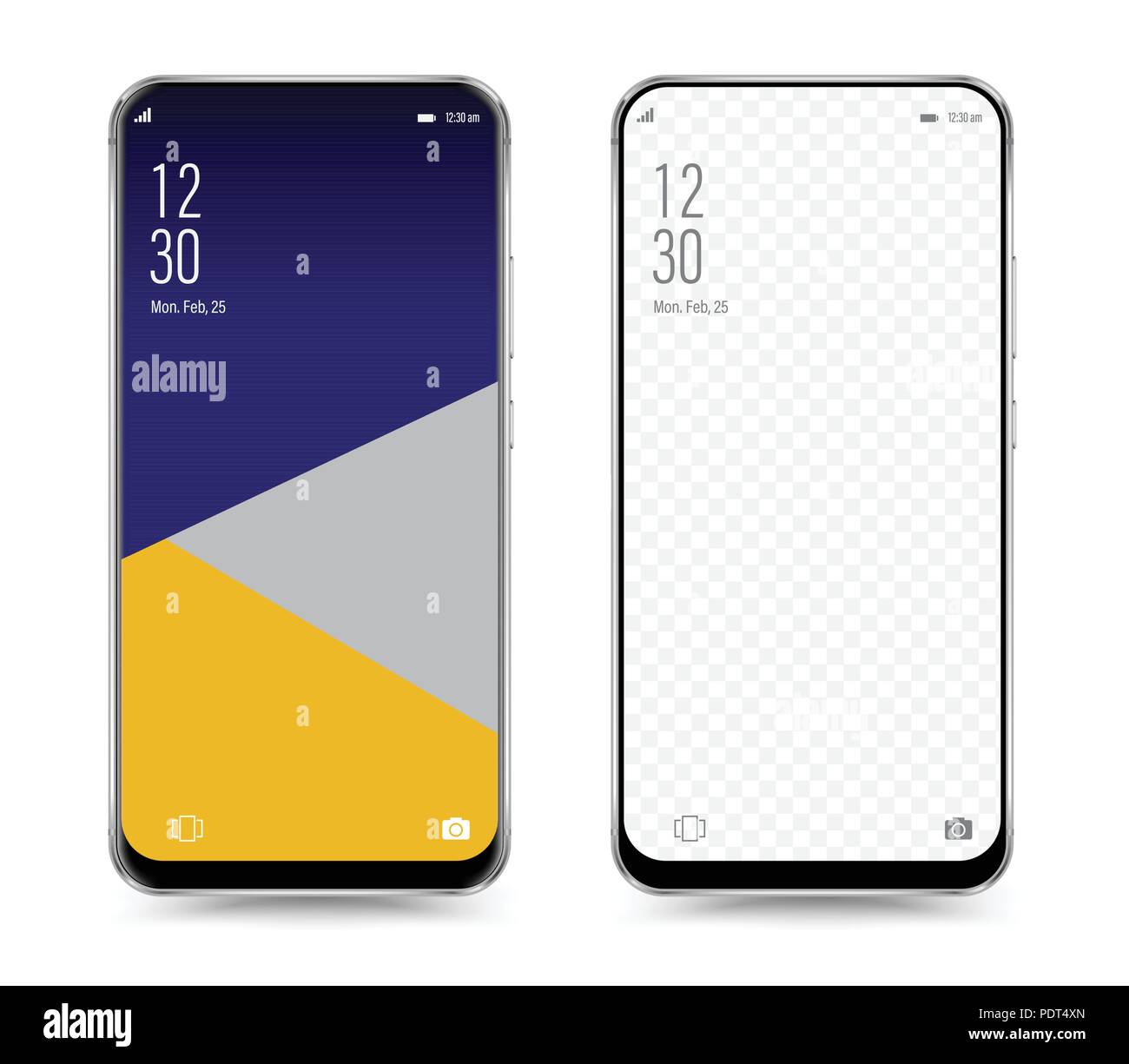 Smartphone mockup transparent screen for easy place demo. Vector ...