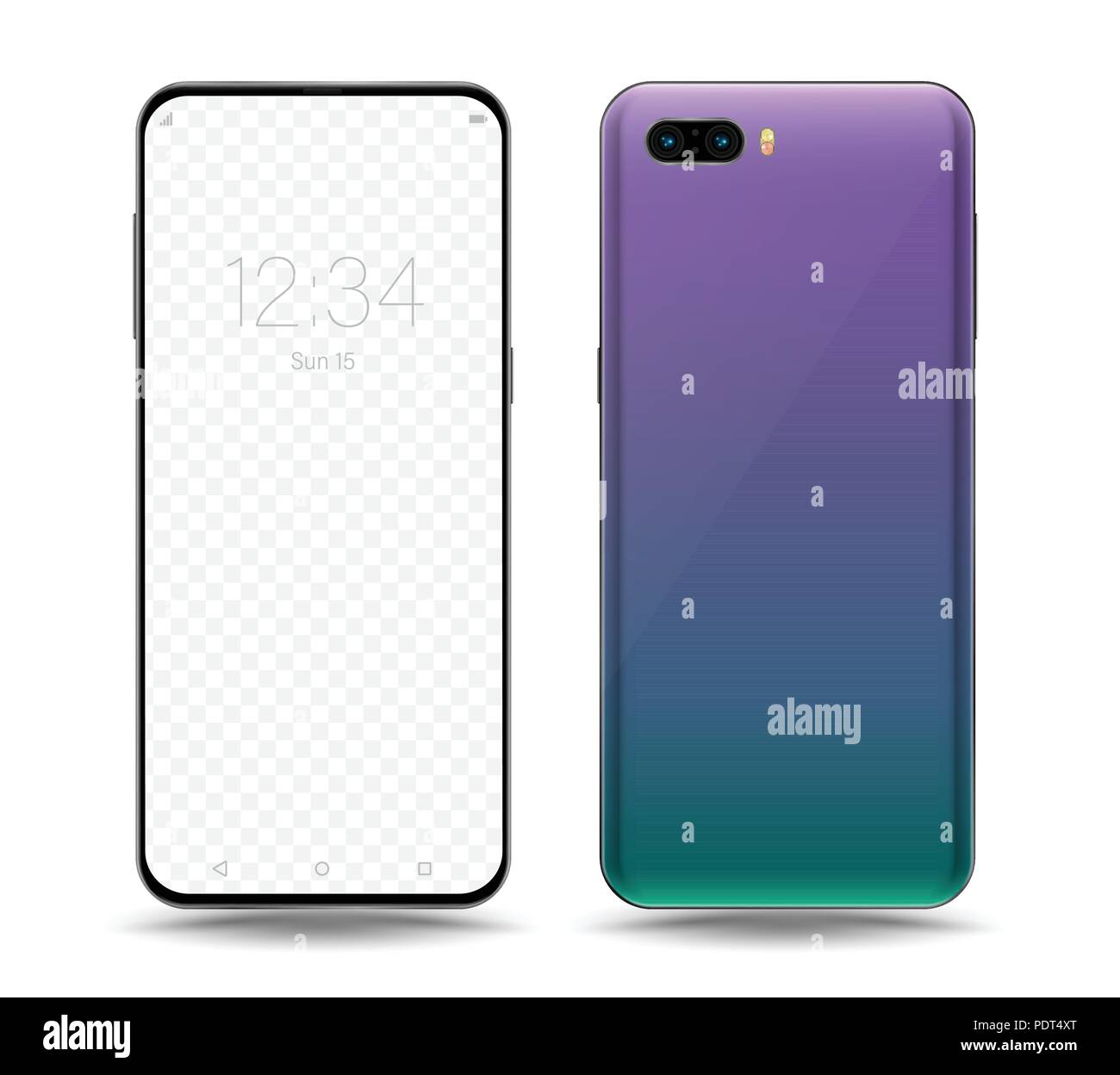 Smartphone mockup transparent screen for easy place demo. Vector ...