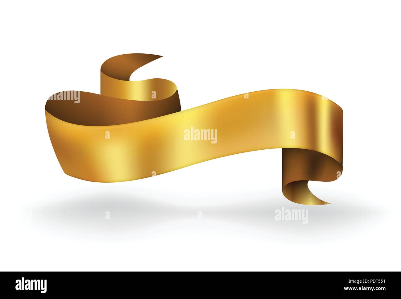 Gold ribbon banner high quality for luxury. Vector illustration. Stock Vector