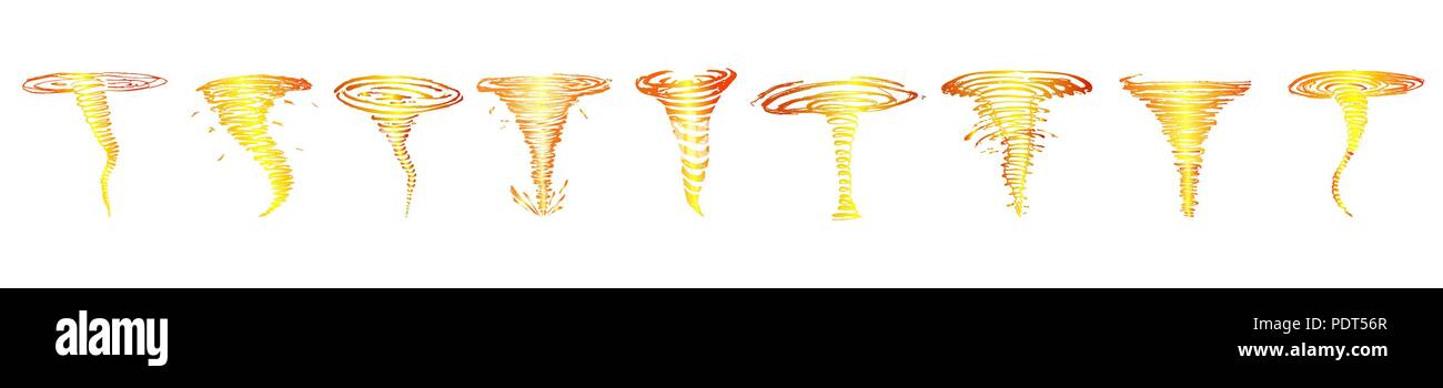 Set of fiery tornadoes sketches . Vector Stock Vector Image & Art - Alamy
