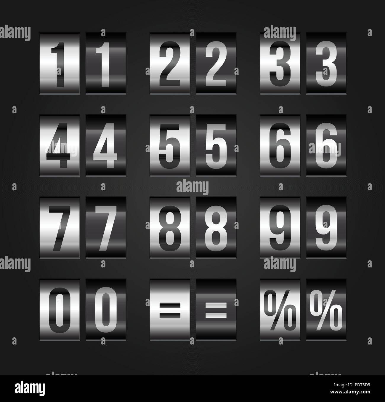 Vector countdown timer and date, calendar scoreboard numbers Stock ...