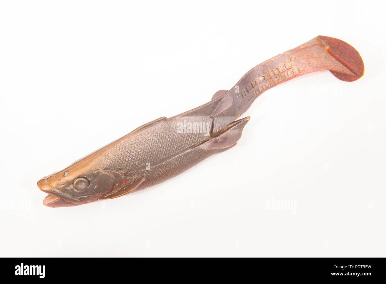 An old Red Gill fishing lure designed for catching seafish. From a fishing tackle collection Dorset England UK GB Stock Photo