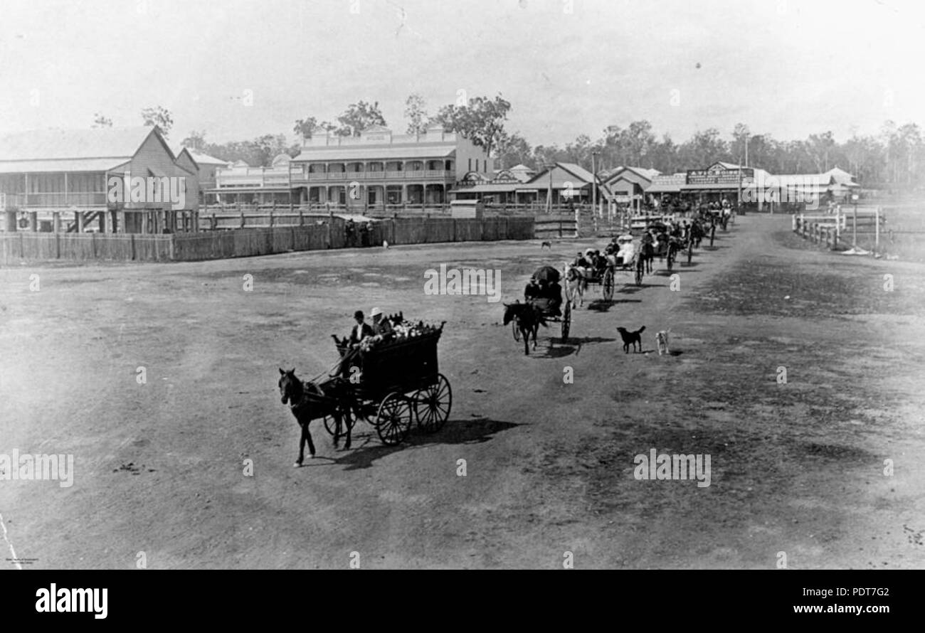 243 StateLibQld 1 176903 Funeral procession in Wondai, ca. 1915 Stock Photo