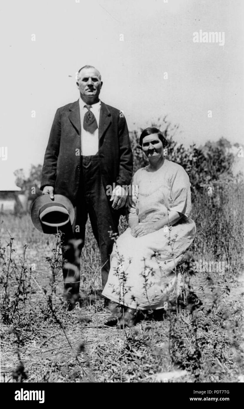 244 StateLibQld 1 180539 F. A. Hansen and his wife, Wondai, 1927 Stock Photo