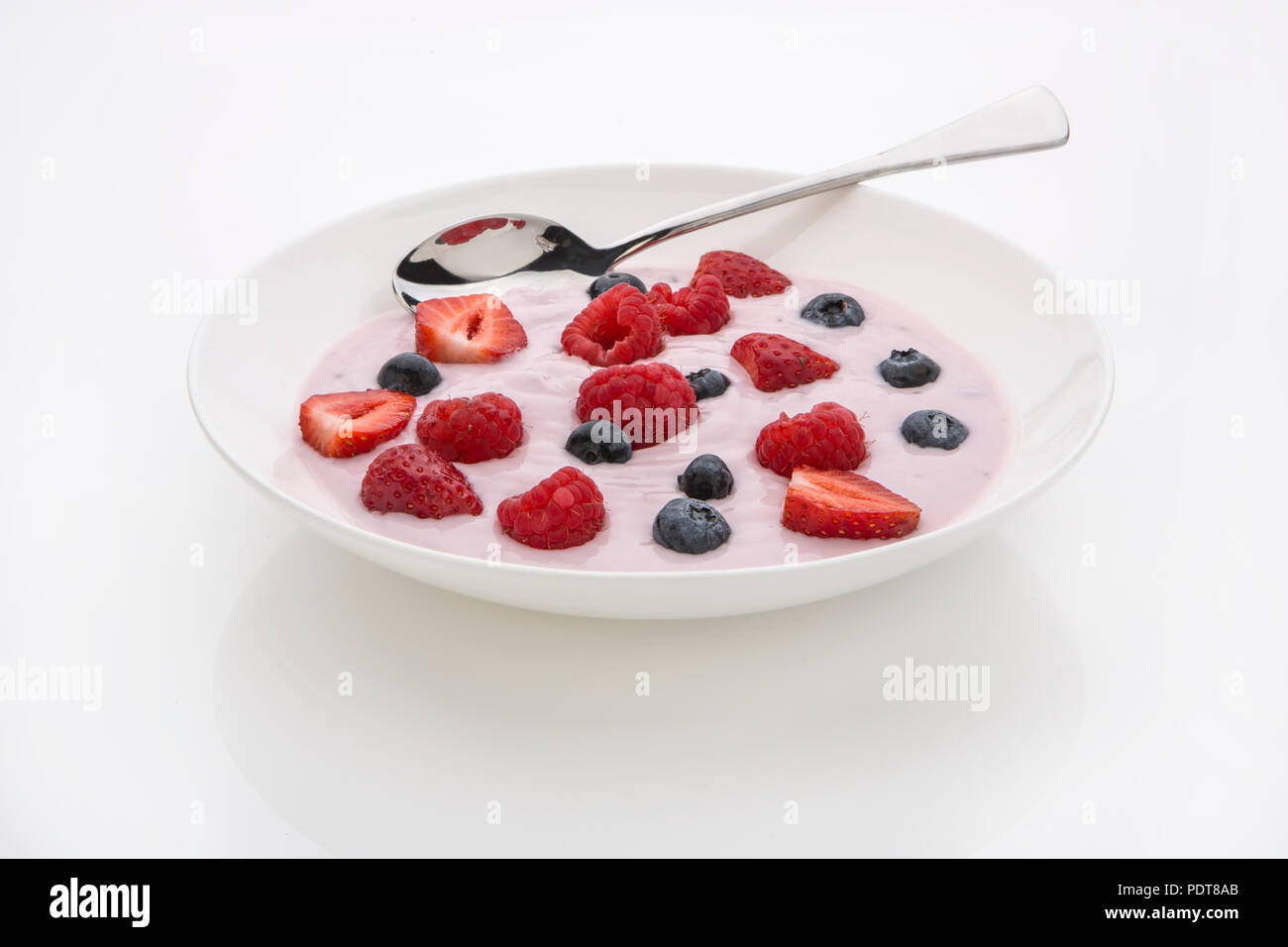 Fresh fruit in yoghurt Stock Photo Alamy