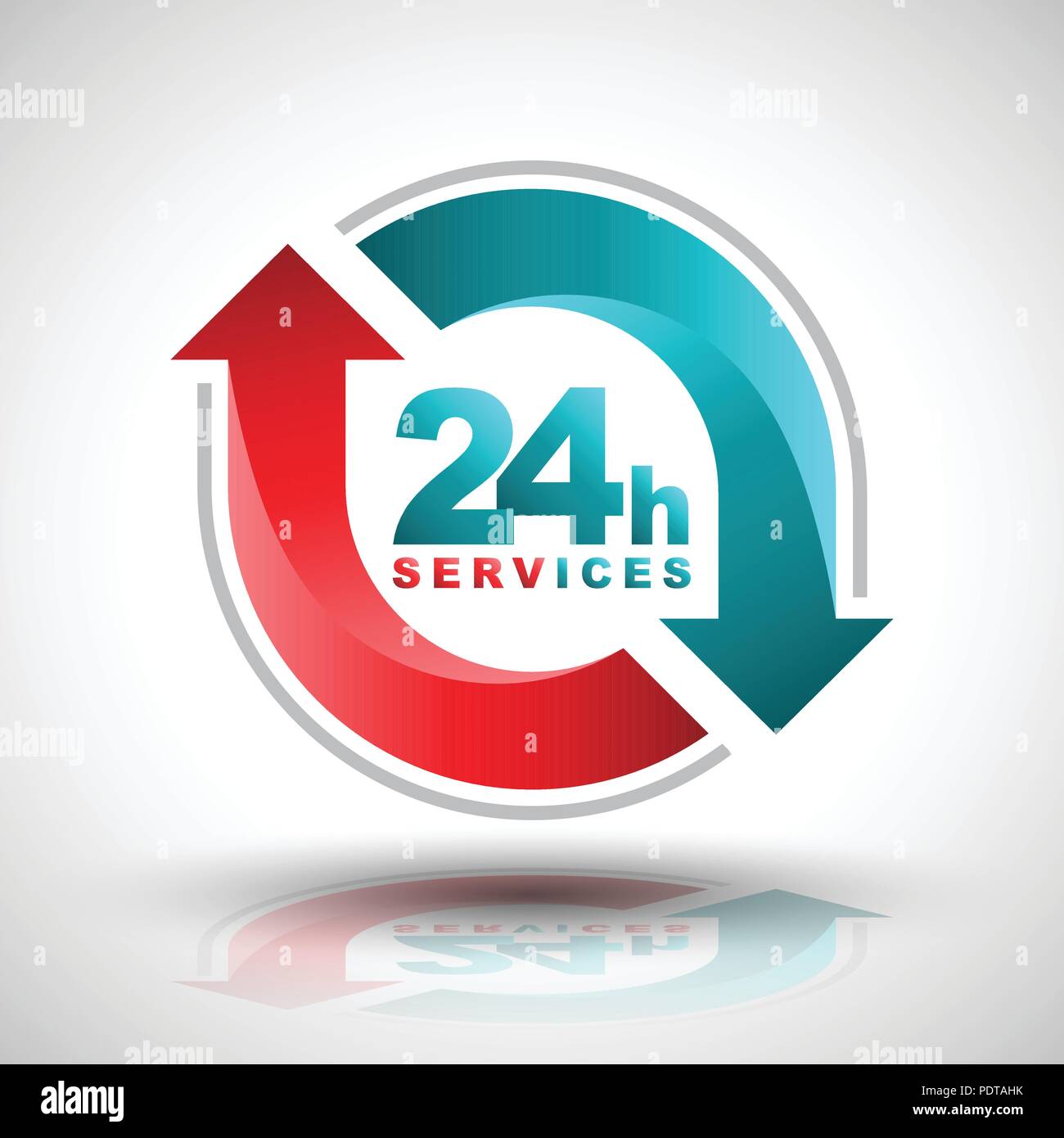 24 hours services banner. Vector illustration. Stock Vector