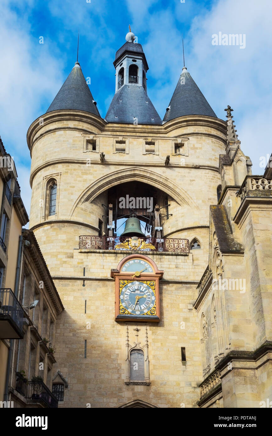 Bordeaux, Gironde Department, Aquitaine, France.  Porte de la Grosse Cloche. The historic centre of Bordeaux is a UNESCO World Heritage Site. Stock Photo