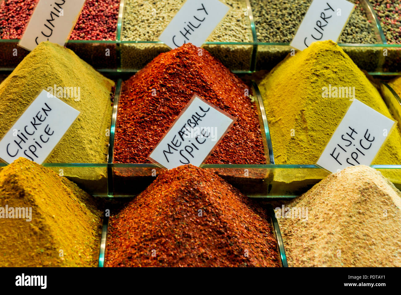 Turkish spices at a market in Istanbul Turkey Stock Photo Alamy